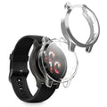 kwmobile 2x Schutzhülle kompatibel mit Garmin Garmin Venu 2S / vivoactive 4S Hülle - Fullbody Cover Set aus Silikon - Transparent Silber Transparent  [dsg03]