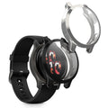 kwmobile 2x Schutzhülle kompatibel mit Garmin Garmin Venu 2S / vivoactive 4S Hülle - Fullbody Cover Set aus Silikon - Silber Dunkelgrau Silber  [dsg04]
