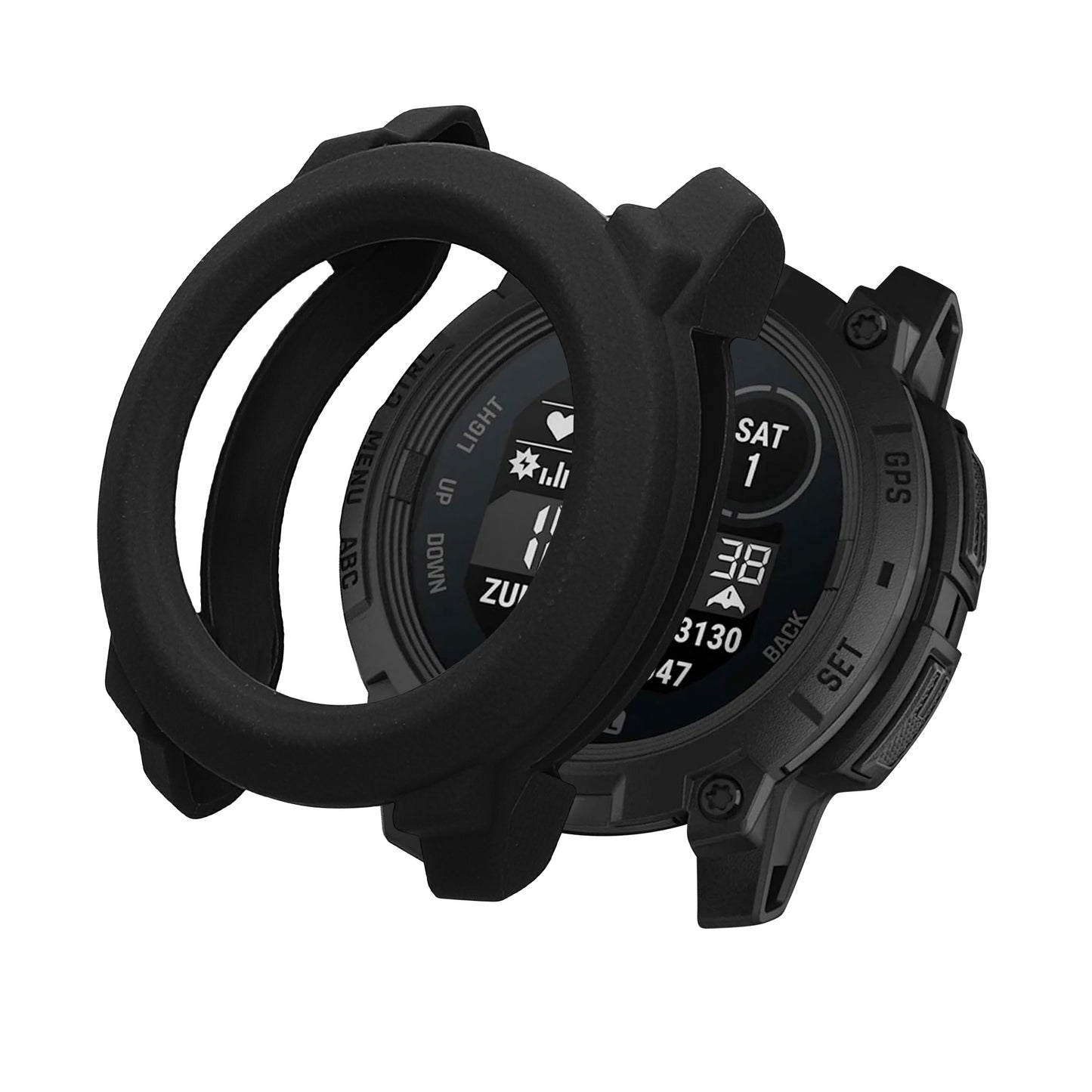 kwmobile Schutzhülle kompatibel mit Garmin Instinct 3 50mm Hülle - Fitness Tracker Case aus TPU - Soft Smartwatch Case Schwarz Schwarz  