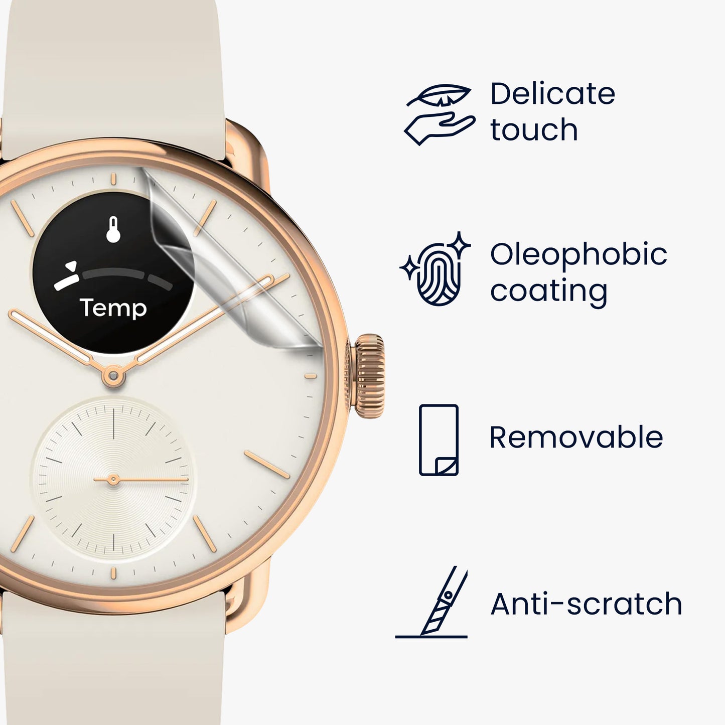 kwmobile Displayschutzfolie kompatibel mit Withings Scanwatch 2 38mm Schutzfolie für Fitness Tracker Displayschutz