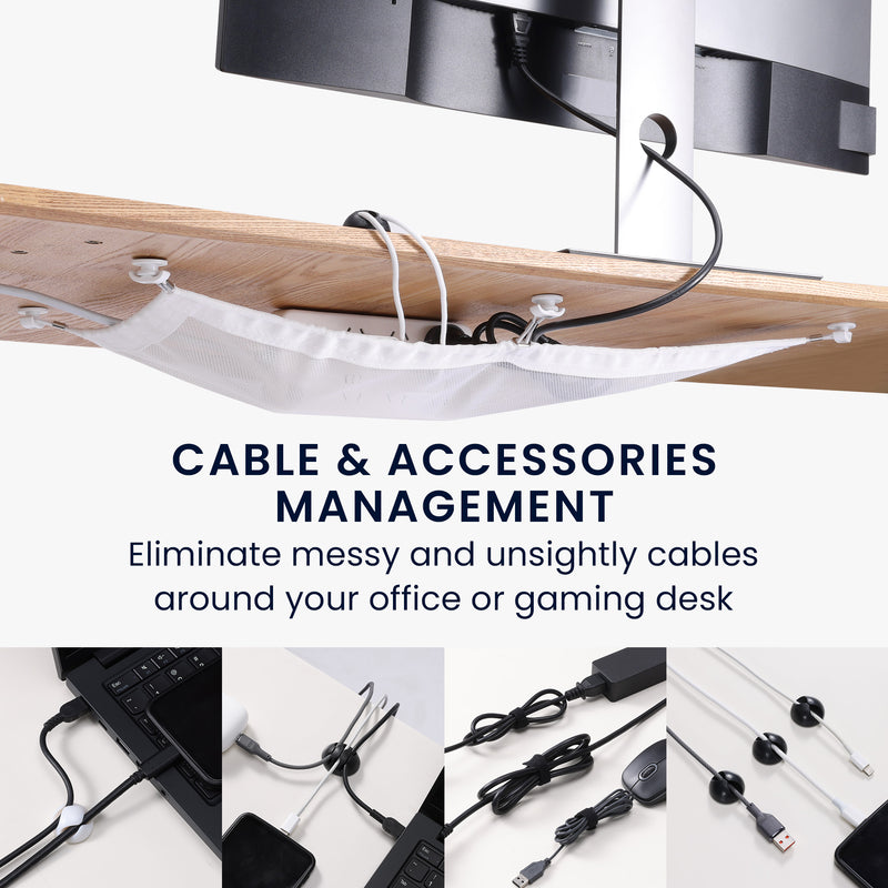 kwmobile Kabelmanagement Schreibtisch Kabelnetz - Kabel verstecken - Schreibtisch Kabelmanagement - Kabel Management Organizer - Kabelorganisation