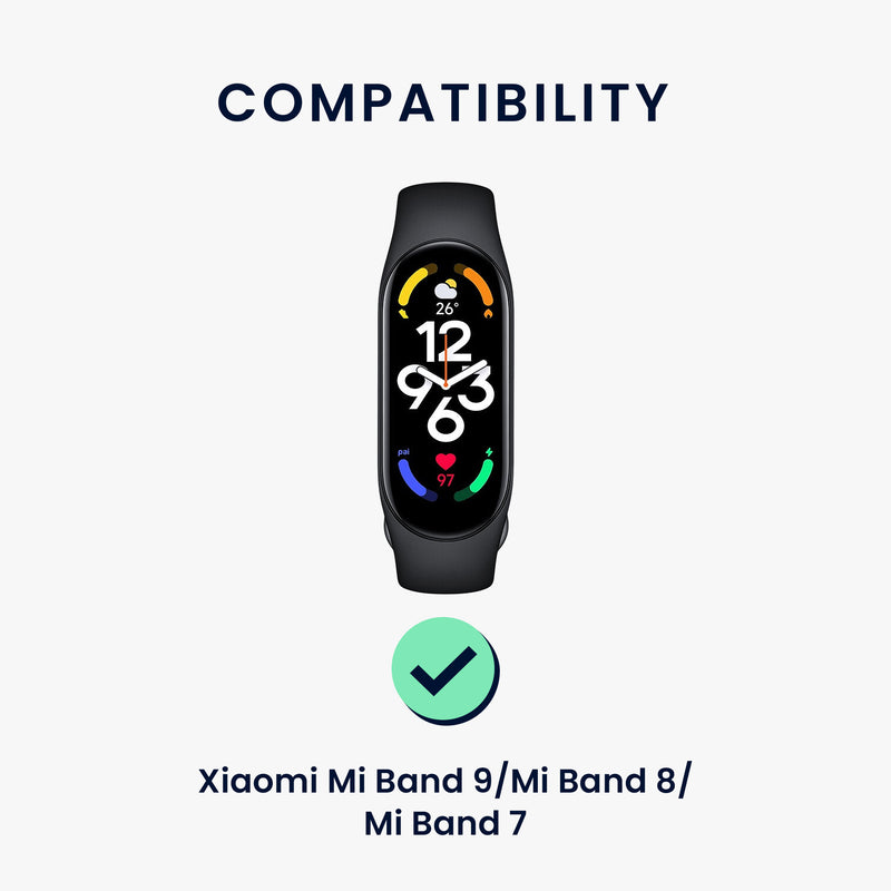 kwmobile Sportarmband kompatibel mit Xiaomi Smart Band 10 / Smart Band 9 / 8 7 6 5 4 3 - Armband für Fitnesstracker - mit Schutz Bumper