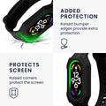 kwmobile Sportarmband kompatibel mit Xiaomi Smart Band 10 / Smart Band 9 / 8 7 6 5 4 3 - Armband für Fitnesstracker - mit Schutz Bumper