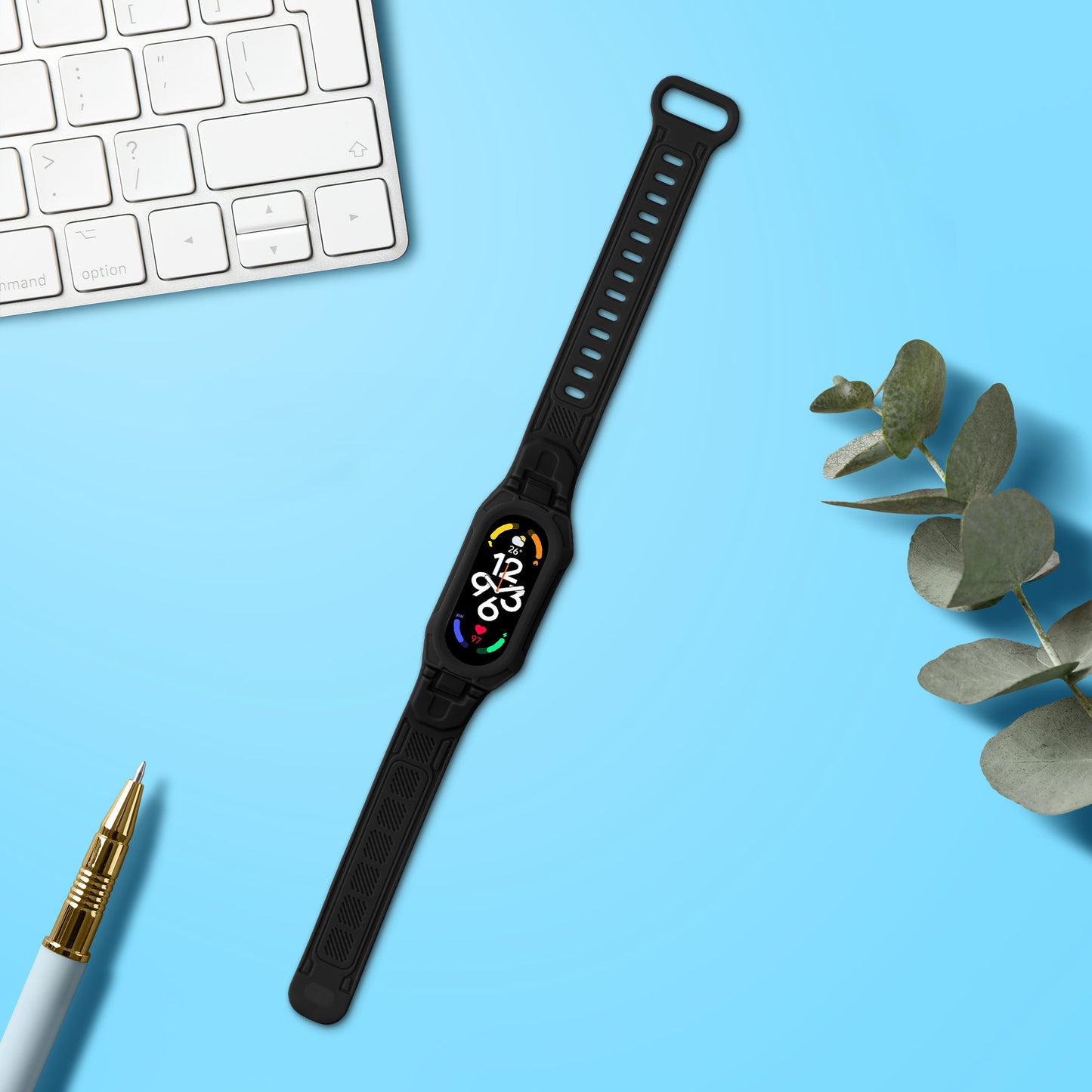 kwmobile Sportarmband kompatibel mit Xiaomi Smart Band 10 / Smart Band 9 / 8 7 6 5 4 3 - Armband für Fitnesstracker - mit Schutz Bumper