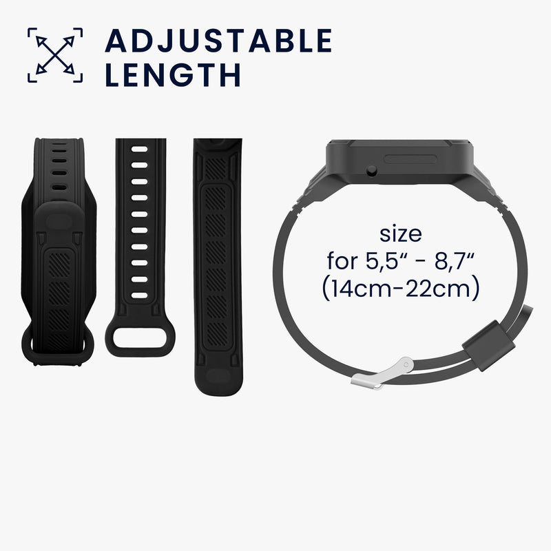 kwmobile Sportarmband kompatibel mit Xiaomi Smart Band 10 / Smart Band 9 / 8 7 6 5 4 3 - Armband für Fitnesstracker - mit Schutz Bumper