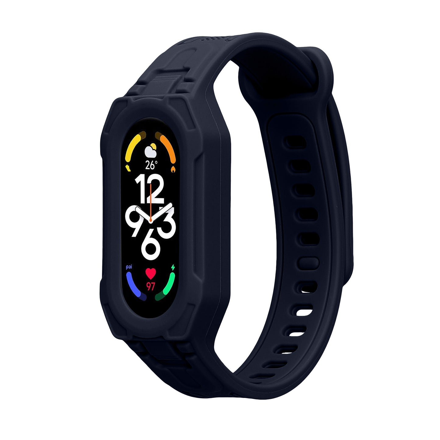 kwmobile Sportarmband kompatibel mit Xiaomi Smart Band 10 / Smart Band 9 / 8 7 6 5 4 3 - Armband TPU Silikon für Fitnesstracker - mit Schutz Bumper Dunkelblau Dunkelblau  