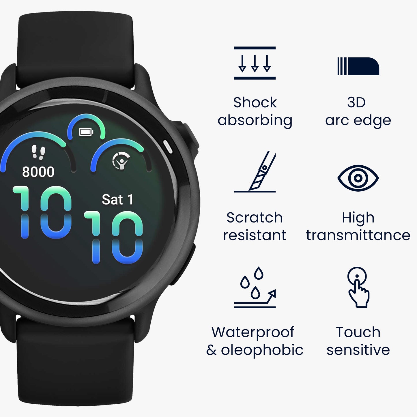 kwmobile Displayschutzfolie kompatibel mit Garmin vivoactive 6 Folie Schutzfolie für Fitness Tracker robuster Displayschutz