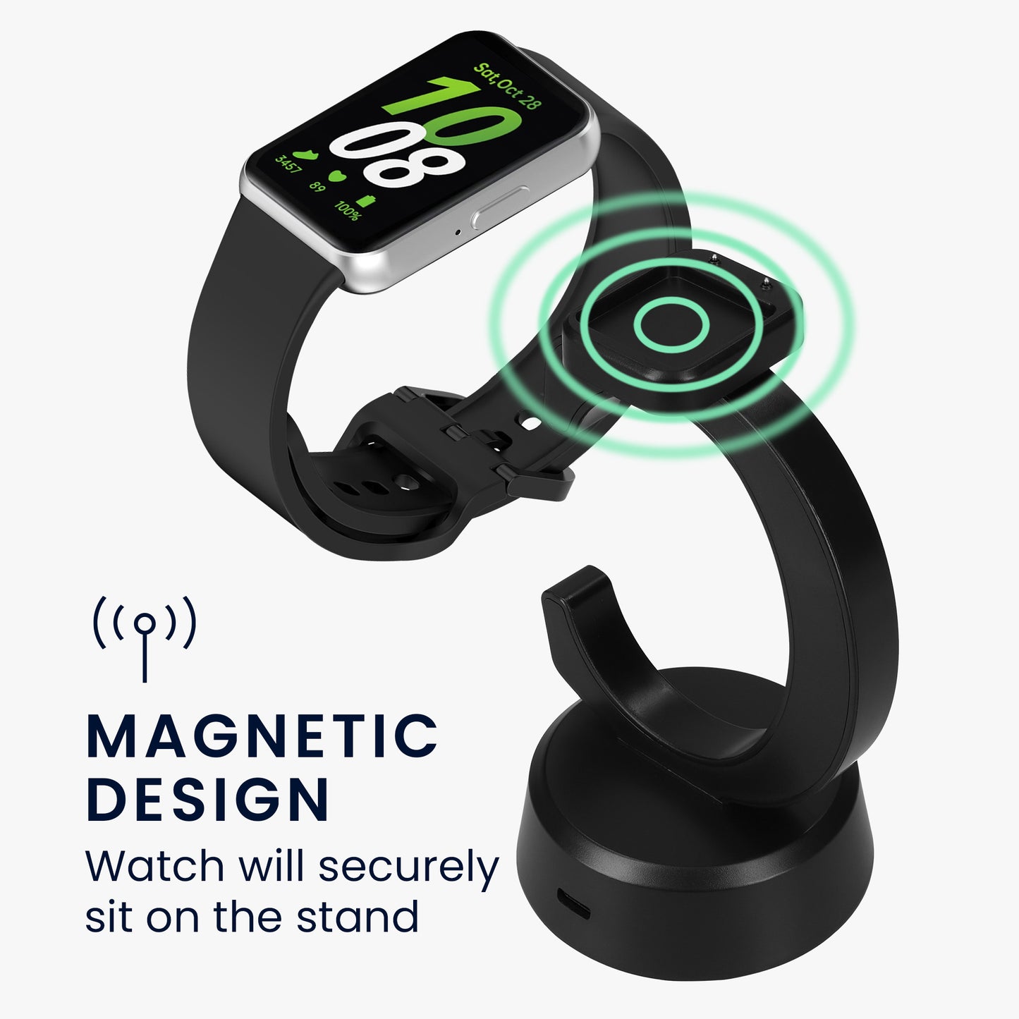 kwmobile USB Ladegerät kompatibel mit Samsung Galaxy Fit 3 / Honor Watch Fit / Oppo Band 2 / Keep B4 - USB Kabel Charger Stand - Smart Watch Ladestation - Ladekabel mit Standfunktion