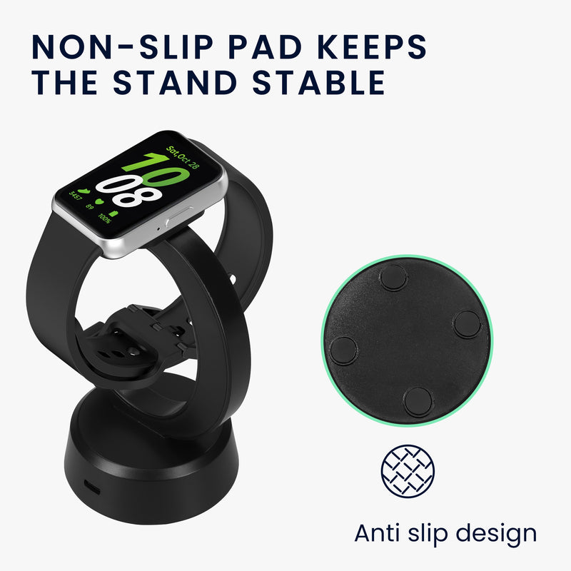 kwmobile USB Ladegerät kompatibel mit Samsung Galaxy Fit 3 / Honor Watch Fit / Oppo Band 2 / Keep B4 - USB Kabel Charger Stand - Smart Watch Ladestation - Ladekabel mit Standfunktion