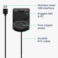 kwmobile USB Ladegerät kompatibel mit Amazfit GTR 42mm / GTR 47mm / GTS / T-Rex USB Kabel Charger Stand Smart Watch Ladestation Docking Station Ladekabel mit Standfunktion
