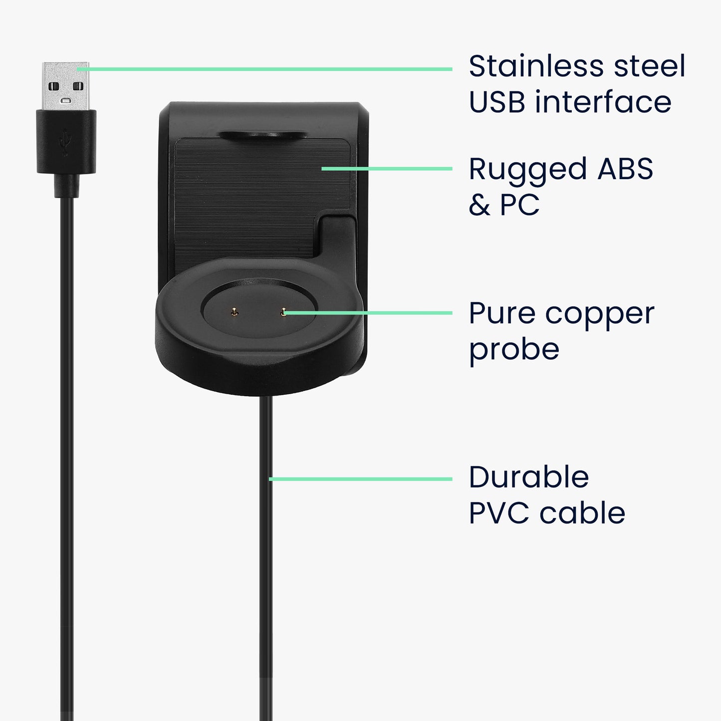 kwmobile USB Ladegerät kompatibel mit Amazfit GTR 42mm / GTR 47mm / GTS / T-Rex USB Kabel Charger Stand Smart Watch Ladestation Docking Station Ladekabel mit Standfunktion