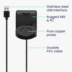 kwmobile USB Ladegerät kompatibel mit Amazfit GTR 42mm / GTR 47mm / GTS / T-Rex USB Kabel Charger Stand Smart Watch