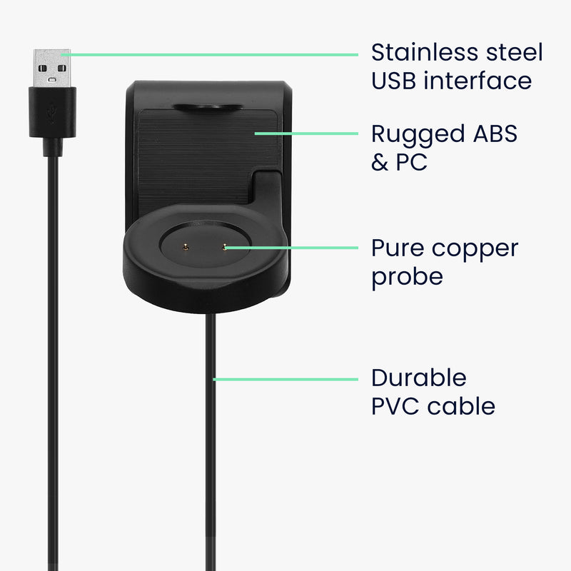kwmobile USB Ladegerät kompatibel mit Amazfit GTR 42mm / GTR 47mm / GTS / T-Rex USB Kabel Charger Stand Smart Watch Ladestation Docking Station Ladekabel mit Standfunktion