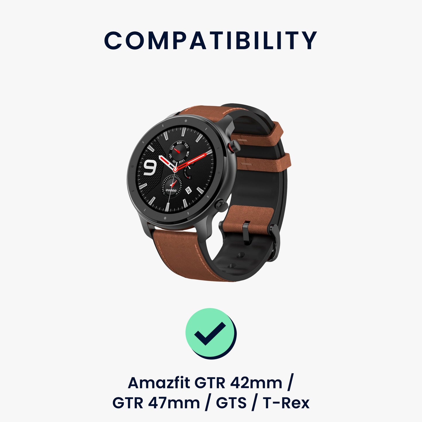kwmobile USB Ladegerät kompatibel mit Amazfit GTR 42mm / GTR 47mm / GTS / T-Rex USB Kabel Charger Stand Smart Watch Ladestation Docking Station Ladekabel mit Standfunktion