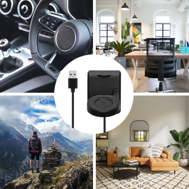 kwmobile USB Ladegerät kompatibel mit Amazfit GTR 42mm / GTR 47mm / GTS / T-Rex USB Kabel Charger Stand Smart Watch Ladestation Docking Station Ladekabel mit Standfunktion