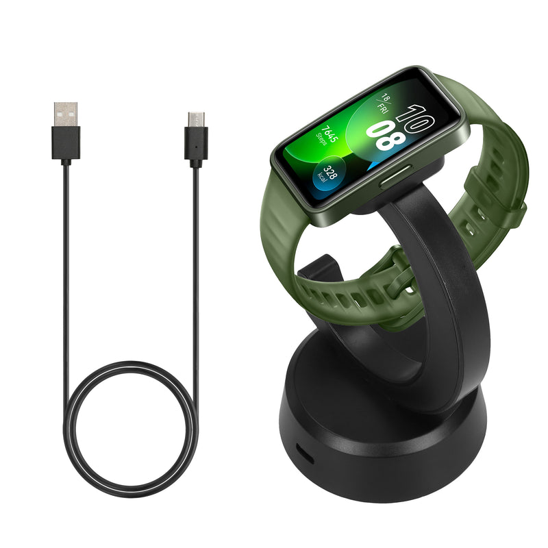kwmobile USB Ladegerät kompatibel mit Huawei Band 10 / Honor Band 9 / Band 7 / Band 6 / OPPO Band 2 - USB Kabel Charger Stand - Smart Watch Ladestation - Ladekabel mit Standfunktion