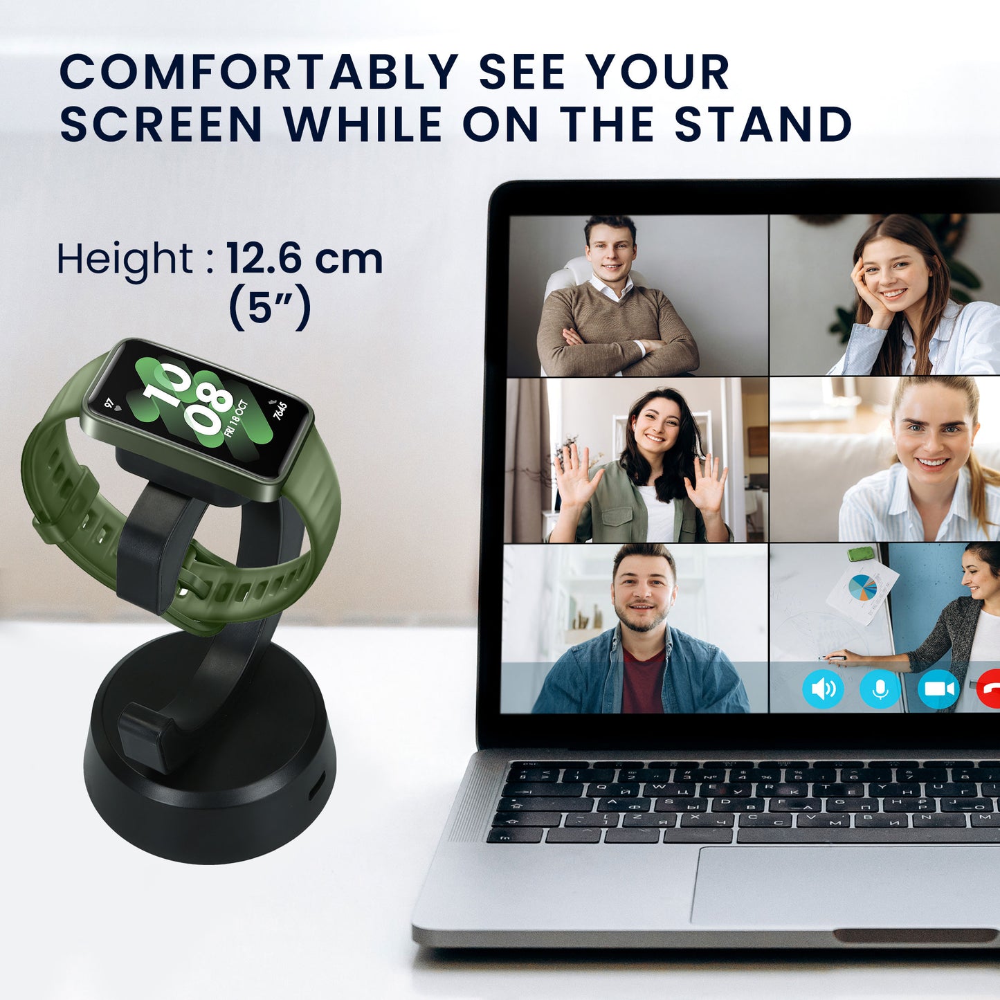 kwmobile USB Ladegerät kompatibel mit Huawei Band 10 / Honor Band 9 / Band 7 / Band 6 / OPPO Band 2 - USB Kabel Charger Stand - Smart Watch Ladestation - Ladekabel mit Standfunktion