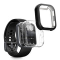 kwmobile 2x Schutzhülle kompatibel mit Amazfit Bip 6 Hülle - Fullbody Cover Set aus Silikon - Schwarz Transparent Schwarz  [dsg01]