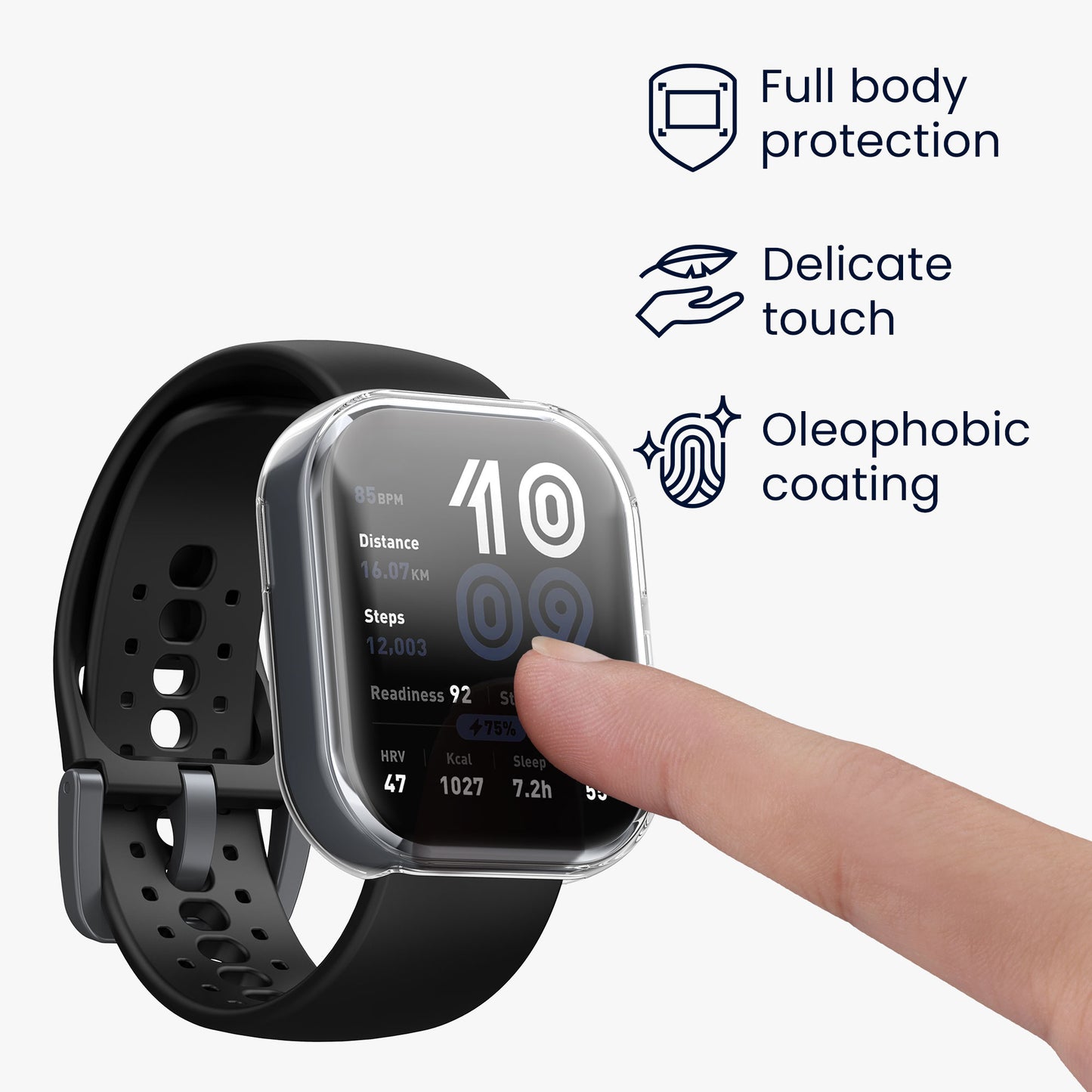 kwmobile Schutzhülle für Amazfit Bip 6 Fullbody Display Cover Set