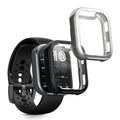 kwmobile 2x Schutzhülle kompatibel mit Amazfit Bip 6 Hülle - Fullbody Cover Set aus Silikon - Schwarz Silber Schwarz  [dsg02]