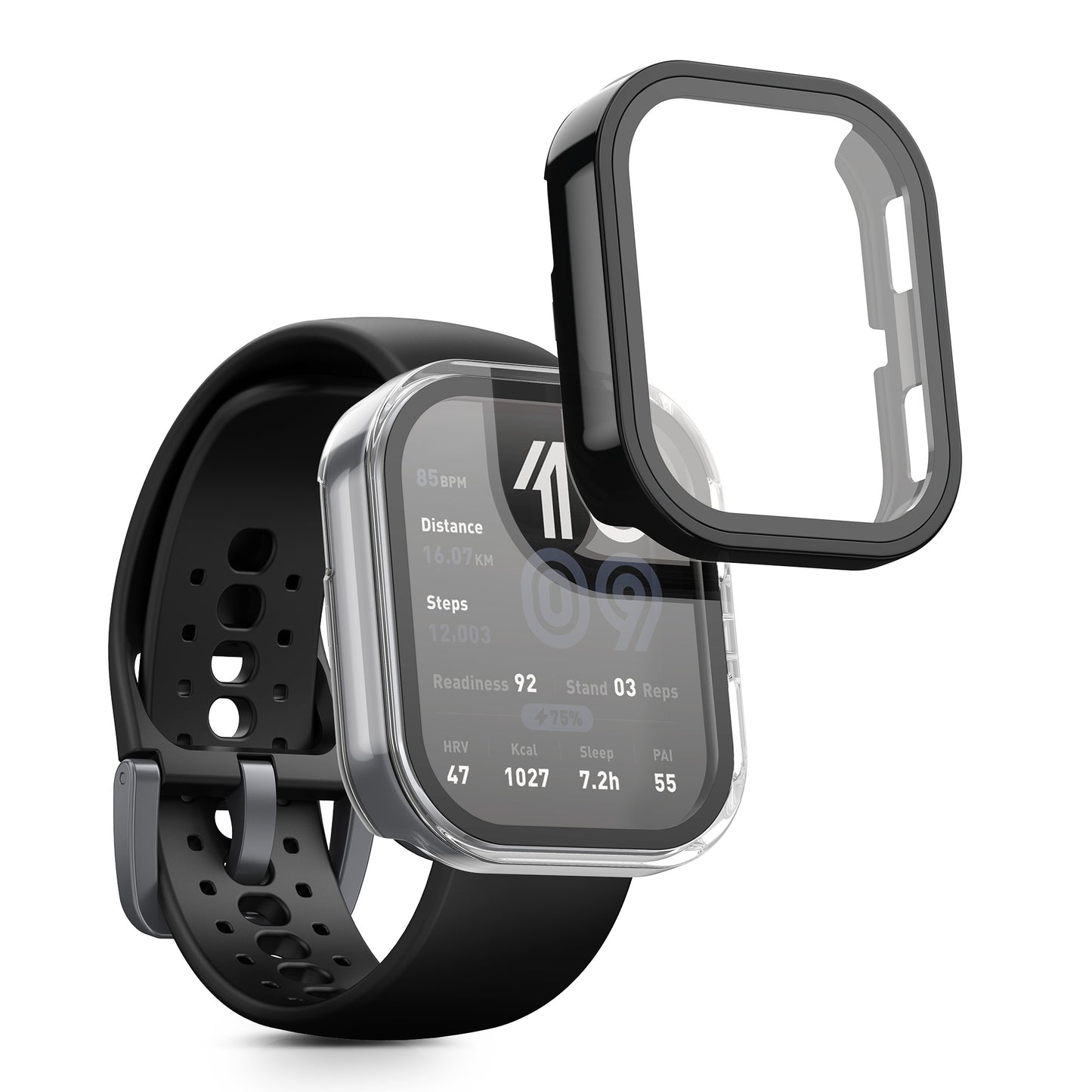 kwmobile Glas Hülle für Amazfit Bip 6 Schutzhülle Fullbody Fitnesstracker Case Set