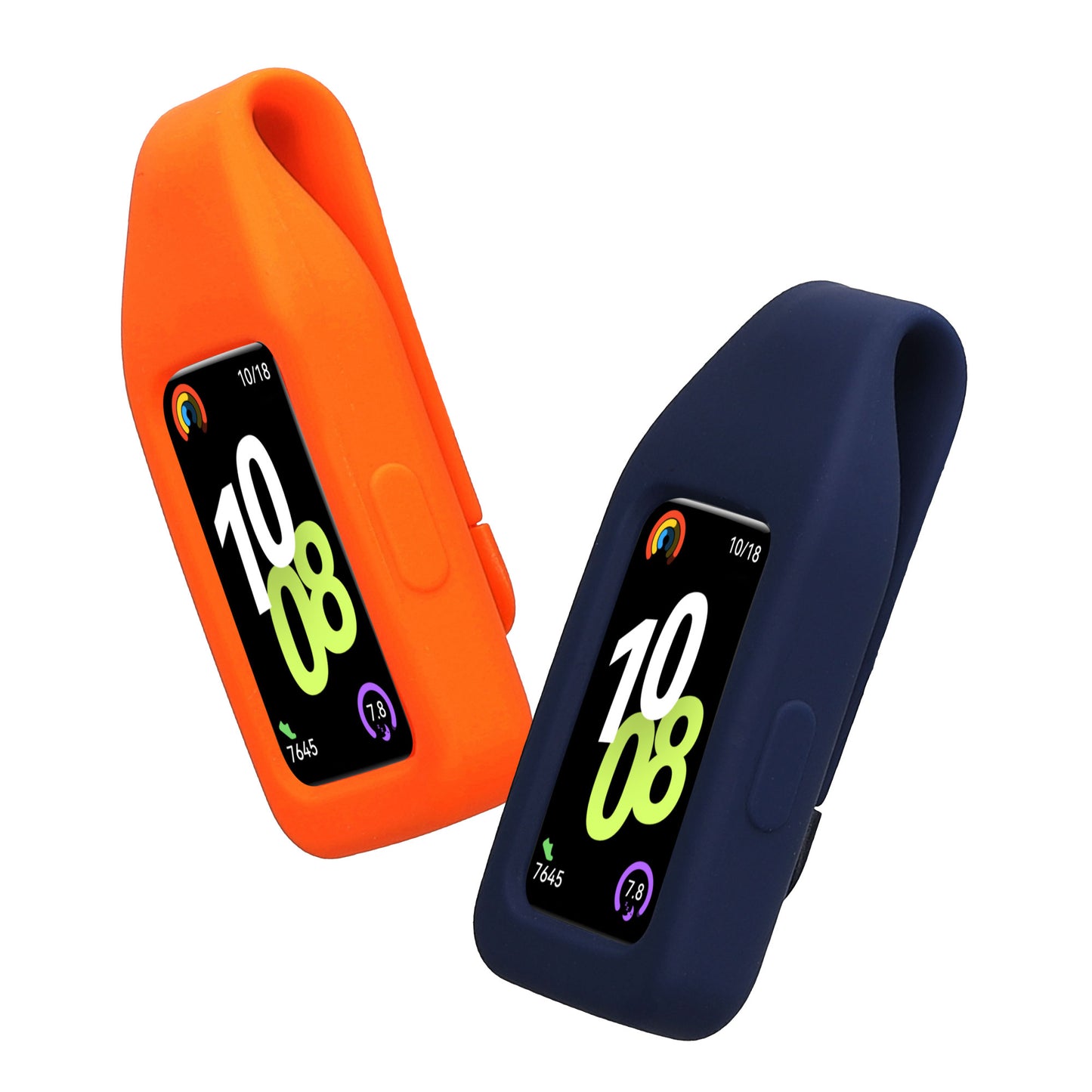 kwmobile Clip Halter kompatibel mit Huawei Band 10 / 9 / 8 - Silikon Fitnesstracker Halterung - ohne Tracker Dunkelblau  [dsg03]