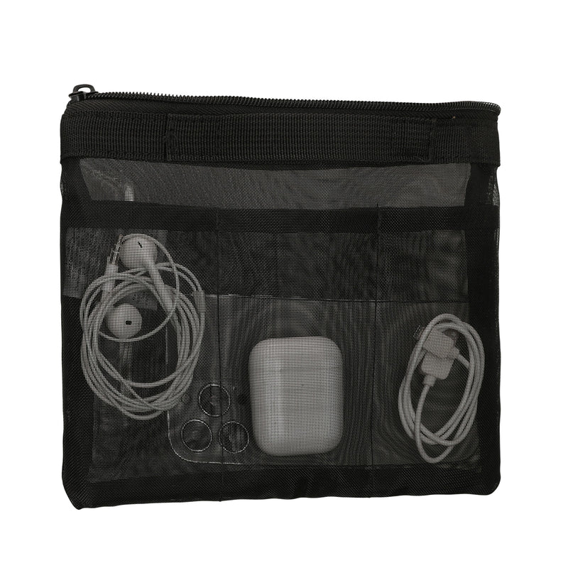 kwmobile Reise Organizer aus Mesh - Zubehör Organizer - Meshtasche für Handy Kabel Power Bank Festplatten Ladegerät - Reißverschlusstasche