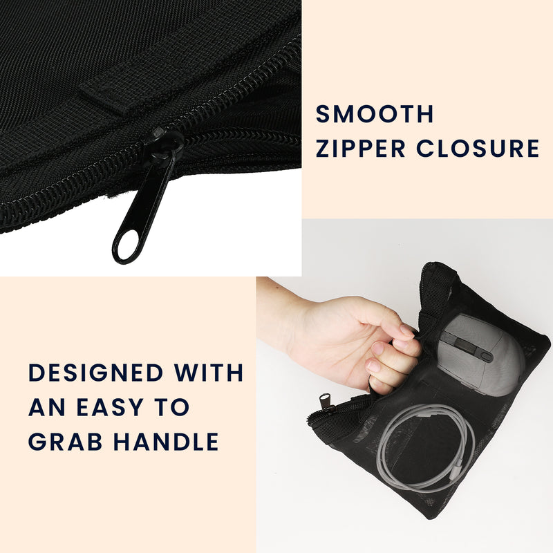kwmobile Reise Organizer aus Mesh - Zubehör Organizer - Meshtasche für Handy Kabel Power Bank Festplatten Ladegerät - Reißverschlusstasche