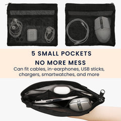 kwmobile Reise Organizer aus Mesh - Zubehör Organizer - Meshtasche für Handy Kabel Power Bank Festplatten Ladegerät