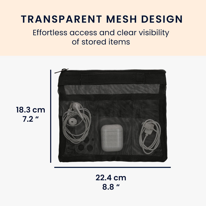 kwmobile Reise Organizer aus Mesh - Zubehör Organizer - Meshtasche für Handy Kabel Power Bank Festplatten Ladegerät - Reißverschlusstasche