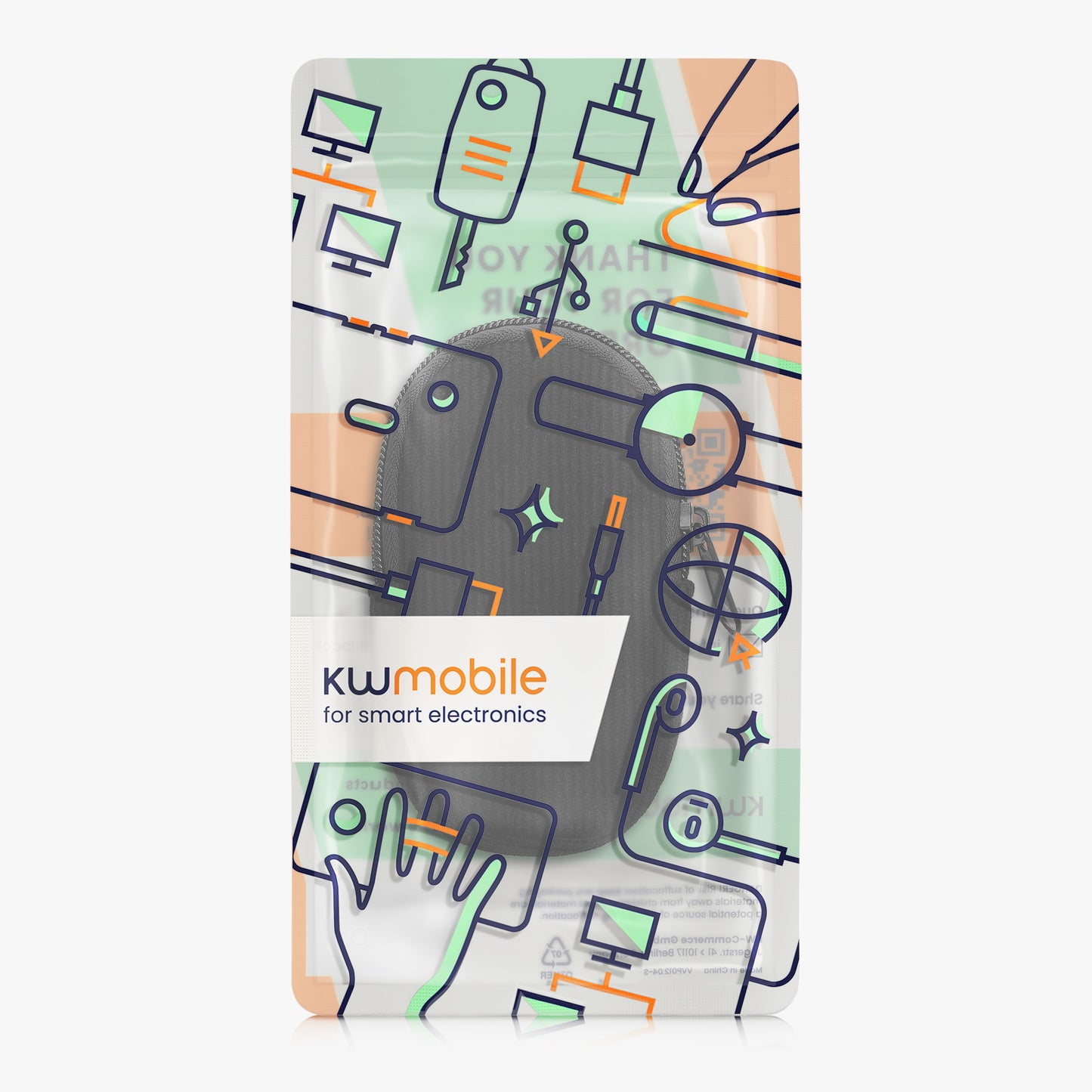 kwmobile Maus Tasche kompatibel mit Apple Magic Mouse 1 / 2 Hülle - Case für Bluetooth Maus aus robustem und Neopren Stoff