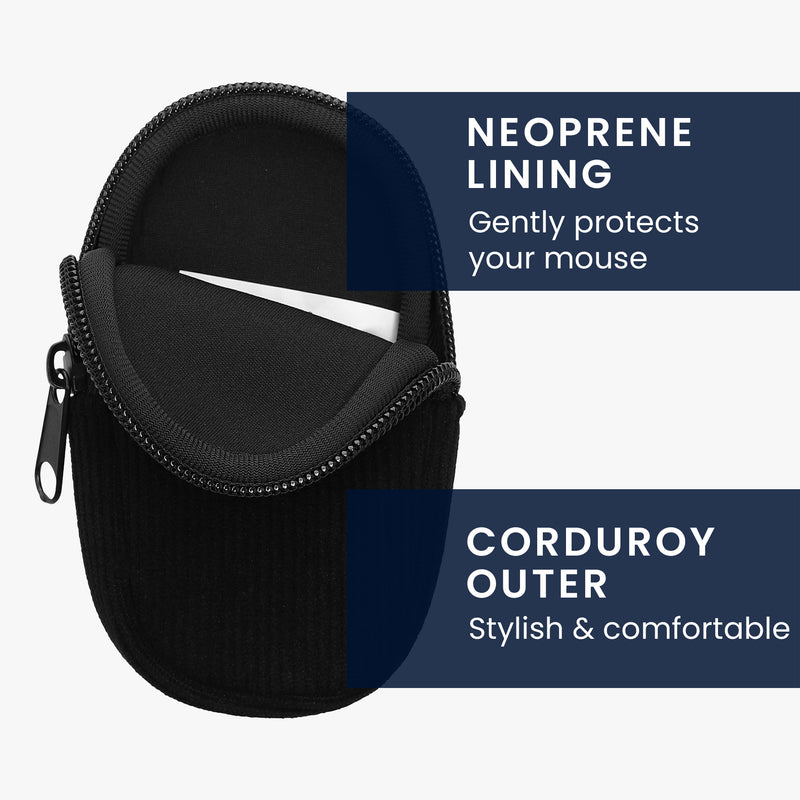 kwmobile Maus Tasche kompatibel mit Apple Magic Mouse 1 / 2 Hülle - Case für Bluetooth Maus aus robustem und Neopren Stoff