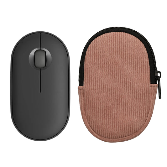 kwmobile Maus Tasche kompatibel mit Logitech Pebble Mouse 2 M350s / M350 Hülle - Case für Bluetooth Maus aus robustem Cord und Neopren Stoff - Altrosa Altrosa  