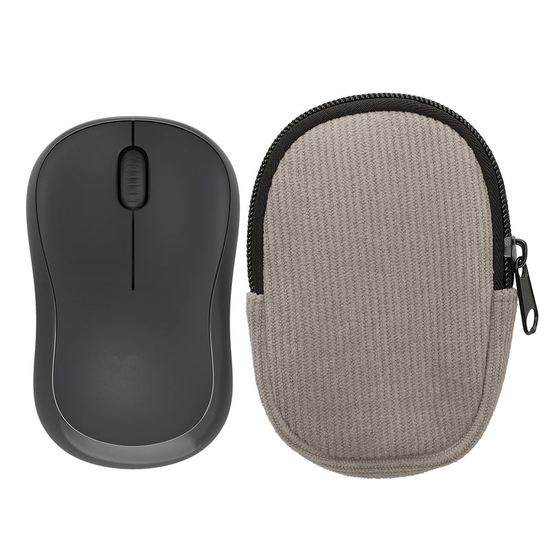 kwmobile Maus Tasche kompatibel mit Logitech M240 SILENT / M325S Hülle - Case für Bluetooth Maus aus robustem Cord und Neopren Stoff - Grau Grau  