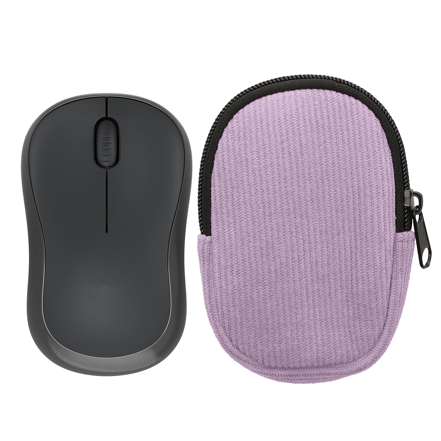 kwmobile Maus Tasche kompatibel mit Logitech M240 SILENT / M325S Hülle - Case für Bluetooth Maus aus robustem Cord und Neopren Stoff - Lavendel Lavendel  