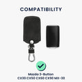 kwmobile Autoschlüssel Hülle kompatibel mit Mazda 3-Tasten CX30 CX50 CX60 CX90 MX-30 Kunstleder Schutzhülle Schlüsselhülle Cover