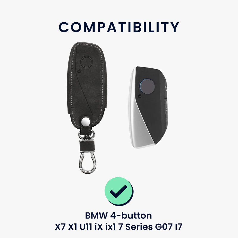 kwmobile Autoschlüssel Hülle kompatibel mit BMW 4-Tasten X7 X1 U11 iX ix1 7er G07 I7 Autoschlüssel Kunstleder Schutzhülle Schlüsselhülle Cover