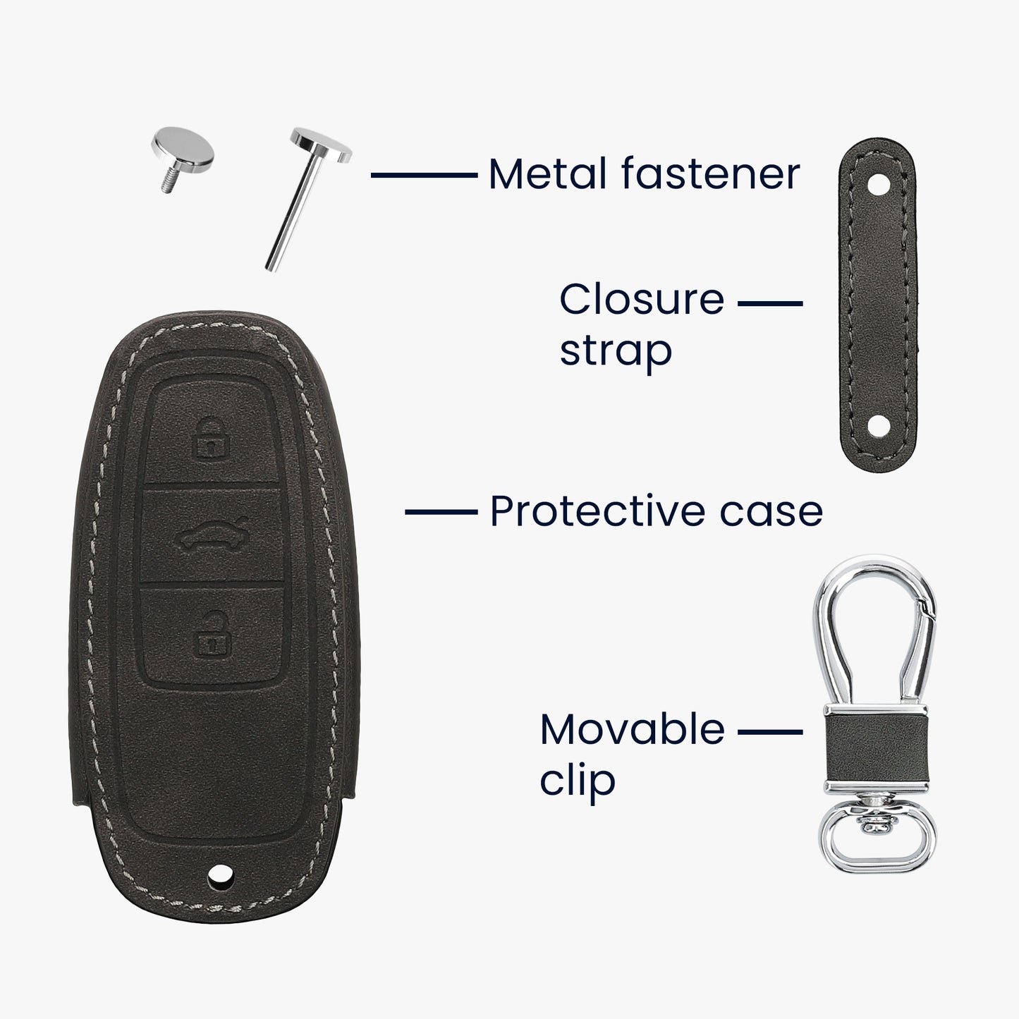 kwmobile Autoschlüssel Hülle kompatibel mit Audi A6 A7 A8 Q7 Q8 3-Tasten Autoschlüssel Keyless Kunstleder Schutzhülle Schlüsselhülle Cover