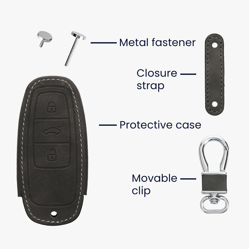 kwmobile Autoschlüssel Hülle kompatibel mit Audi A6 A7 A8 Q7 Q8 3-Tasten Autoschlüssel Keyless Kunstleder Schutzhülle Schlüsselhülle Cover