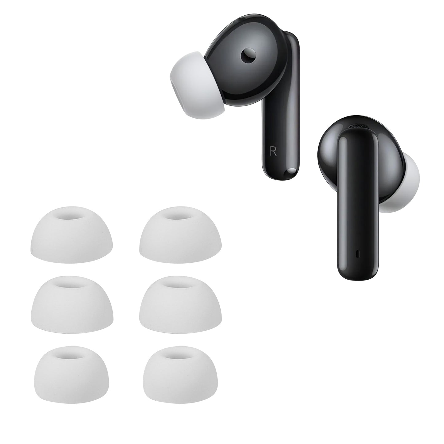 kwmobile 6x Polster kompatibel mit Huawei Freebuds 6i - 3 Größen - Silikon Ohrstöpsel In-Ear Kopfhörer Weiß  