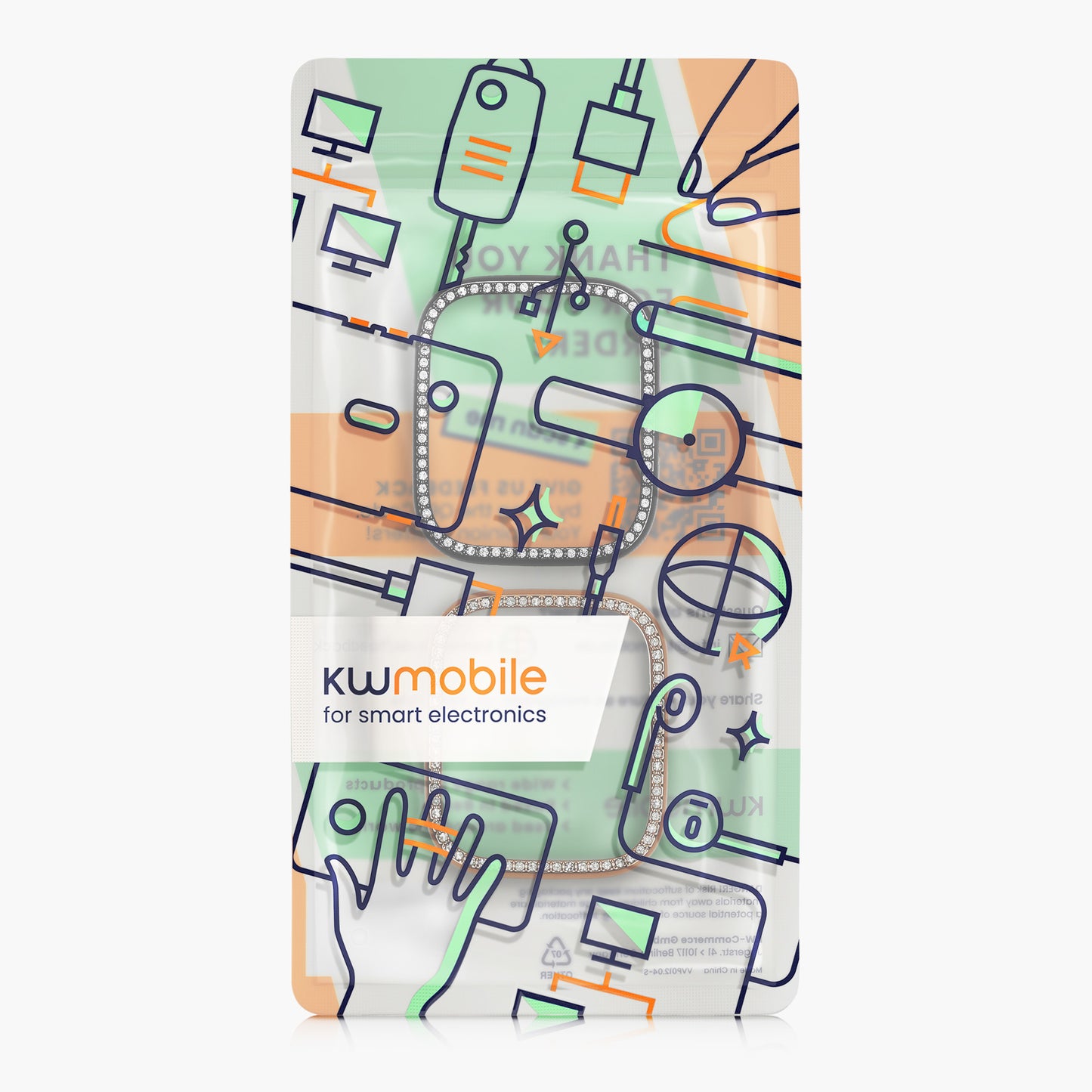 kwmobile Hülle kompatibel mit Xiaomi Redmi Watch 3 Active / Redmi Watch 3 Lite Schutzhülle Schutzrahmen - Glitzer Schutz Zubehör
