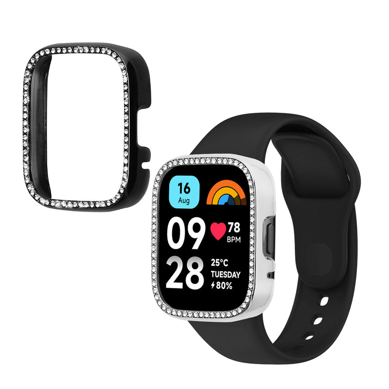 kwmobile Hülle kompatibel mit Xiaomi Redmi Watch 3 Active / Redmi Watch 3 Lite Schutzhülle Schutzrahmen - Glitzer Schutz Zubehör