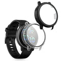 kwmobile 2x Cover kompatibel mit Garmin vivoactive 6 (42mm) / Active 6 Hülle - Fullbody Fitnesstracker Case Set aus Glas - Schwarz Transparent Schwarz  [dsg01]