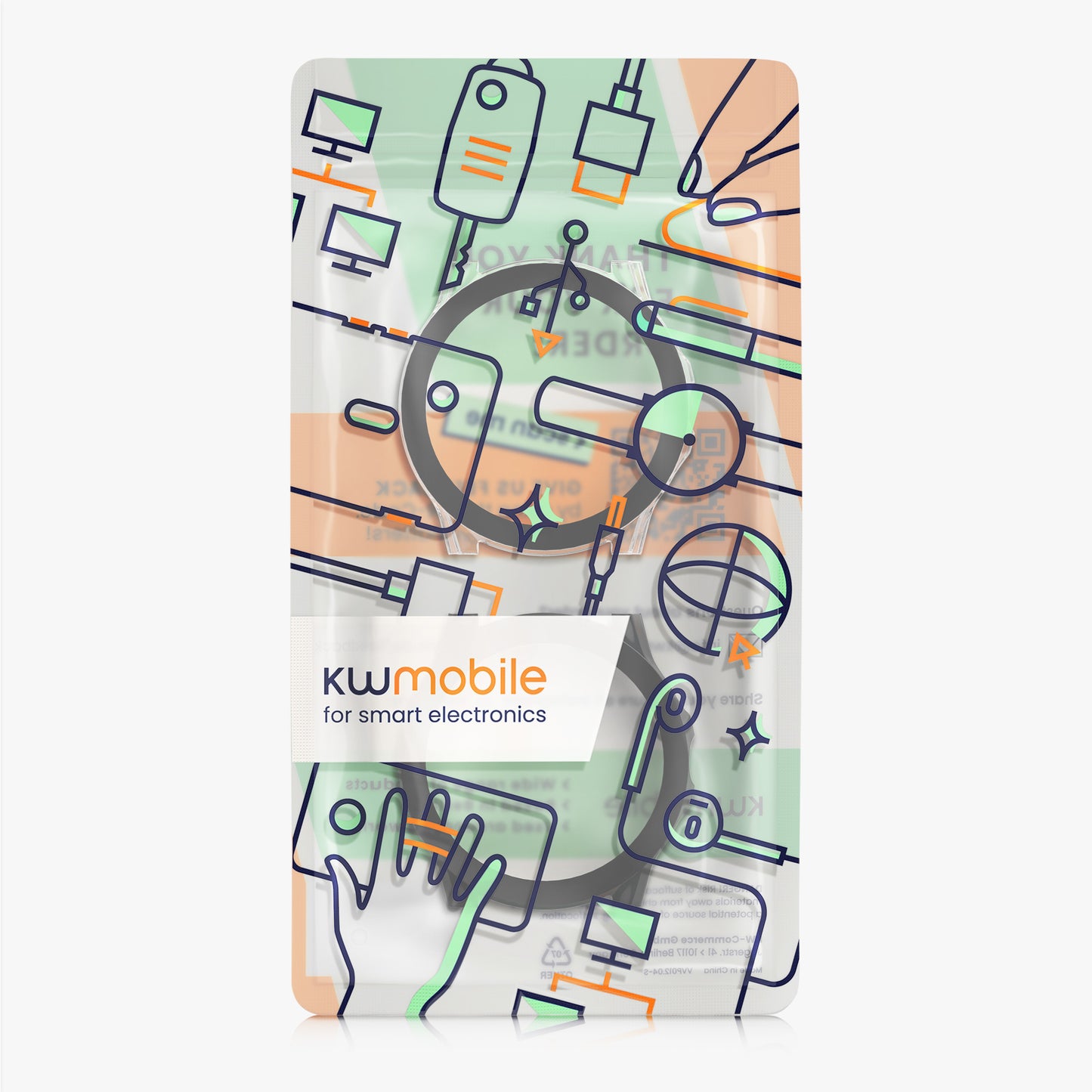 kwmobile Glas Hülle für Ticwatch Pro 5 Enduro Schutzhülle Fullbody Fitnesstracker Case Set