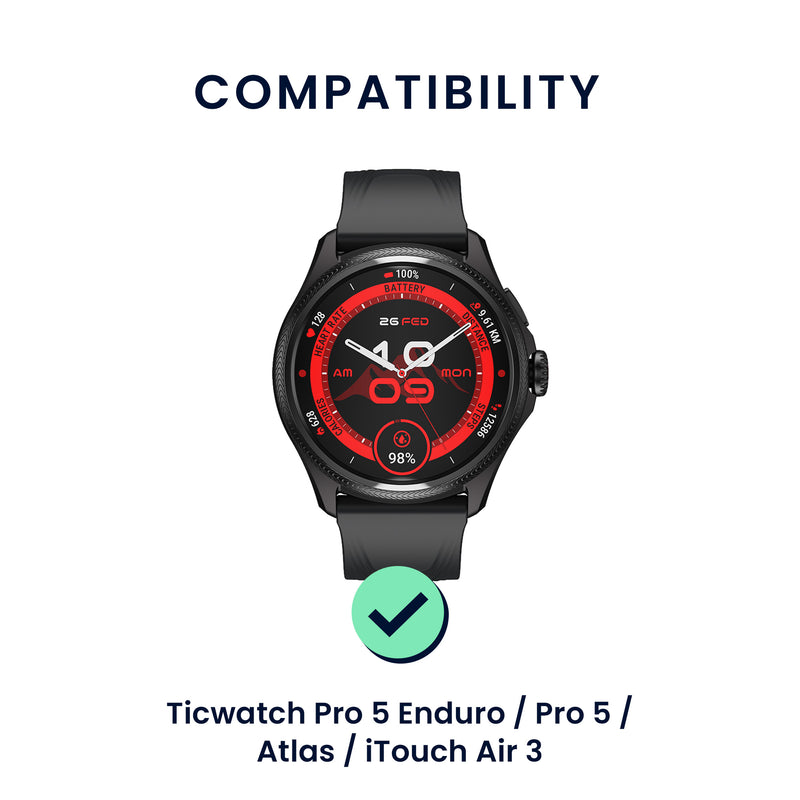 kwmobile Uhrenarmband für Ticwatch Pro 5 Enduro / Pro 5 / Atlas / iTouch Air 3 Armband Fitnesstracker Band Set Ersatzarmband Smartwatch