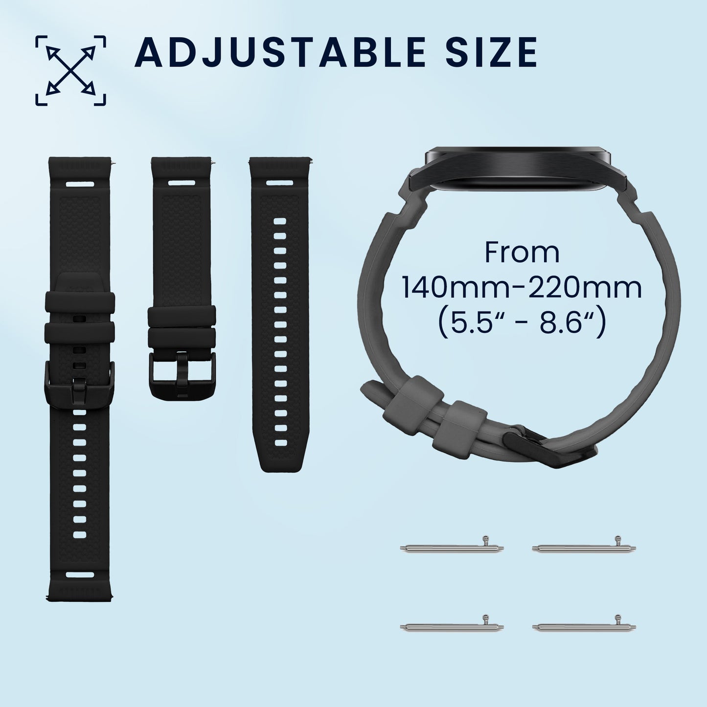 kwmobile Uhrenarmband für Ticwatch Pro 5 Enduro / Pro 5 / Atlas / iTouch Air 3 Armband Fitnesstracker Band Set Ersatzarmband Smartwatch