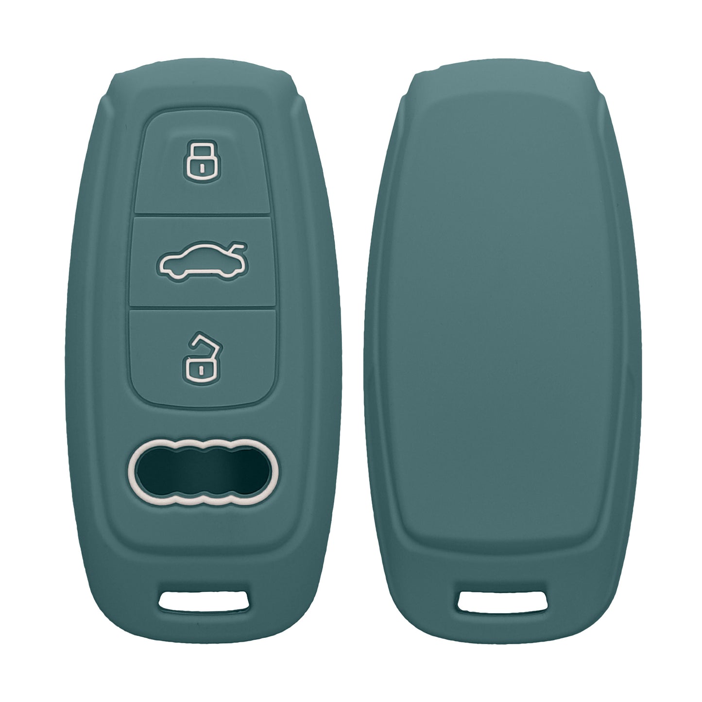 kwmobile Autoschlüssel Silikon Hülle kompatibel mit Audi A6 A7 A8 Q7 Q8 3-Tasten Autoschlüssel Keyless - Schlüsselhülle in Arctic Night Arctic Night  