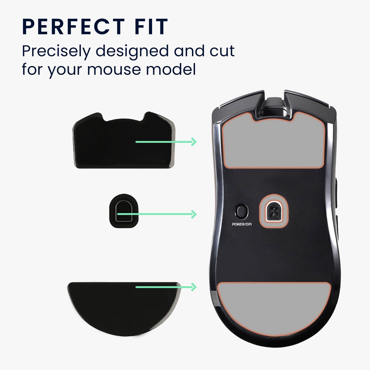 kwmobile Mouse Feet Sticker kompatibel mit Razer Viper V3 Pro Ersatz Glider Mausfüße passgenau Maus Glides