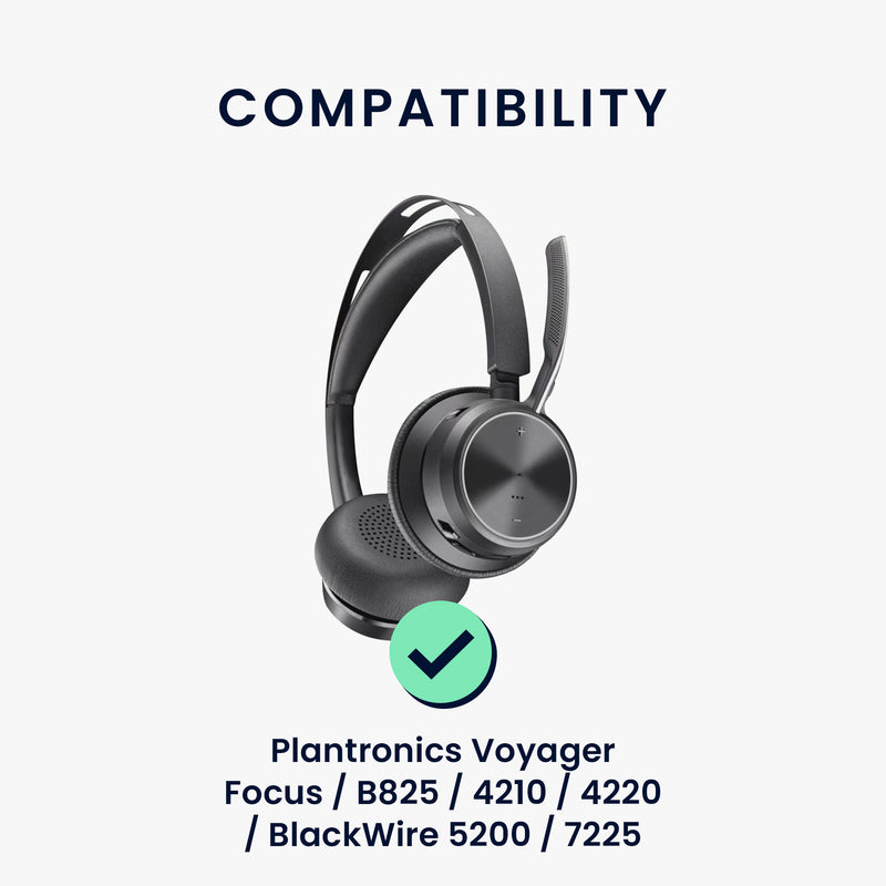 kwmobile Ohr Polster für Plantronics Voyager Focus / B825 / 4210 / 4220 / BlackWire 5200 / 7225 Ohrpolster Ersatzteile Kopfhörer Ersatzpolster für Over Ear Headphones