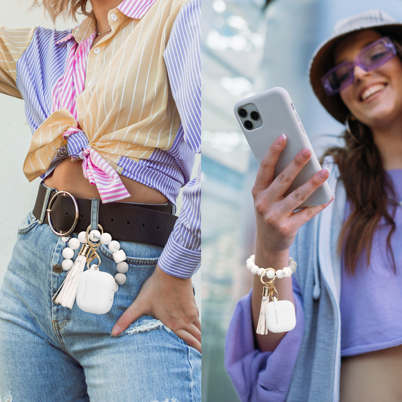 kwmobile Hülle für Apple Airpods 4 Case mit Schlaufe Schutzhülle mit Schlüsselanhänger Kopfhörer Cover